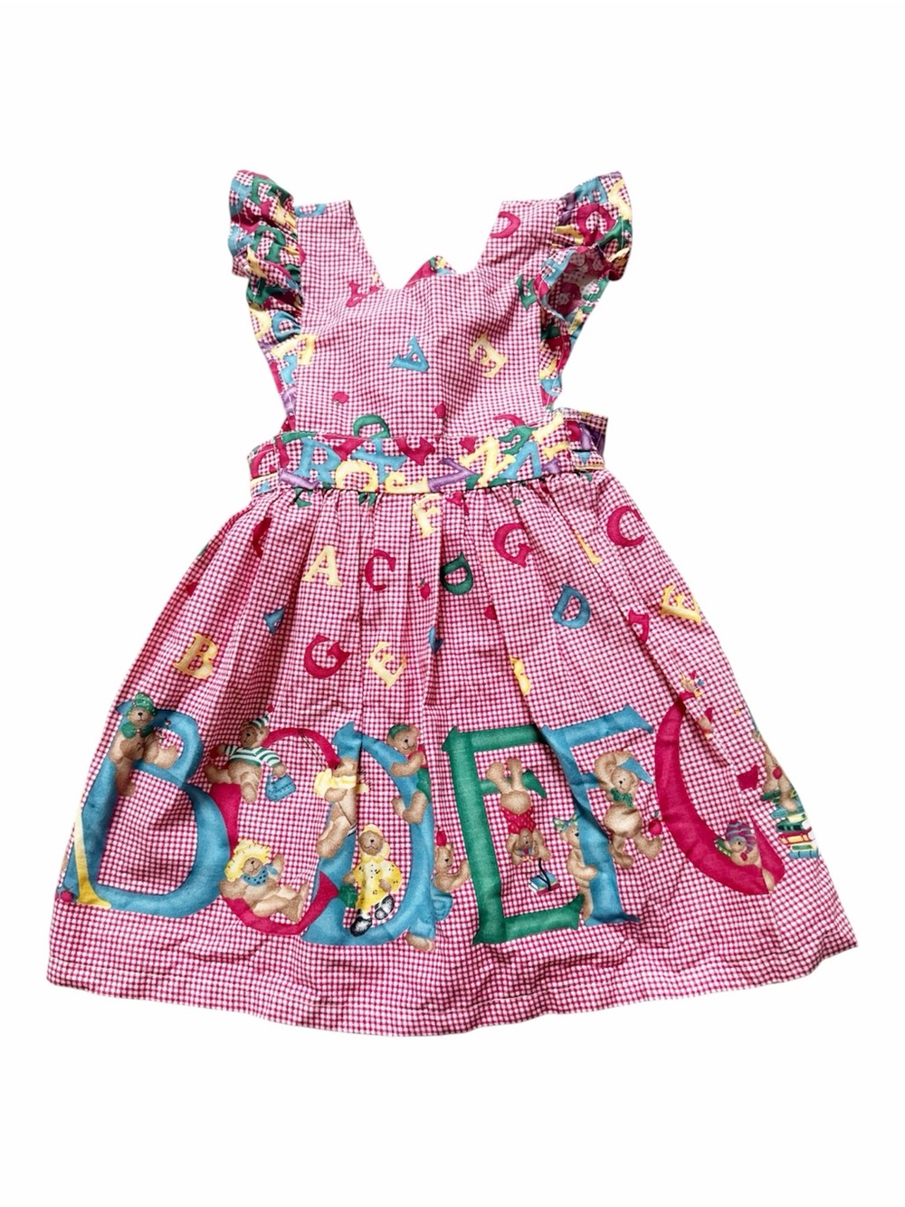 Vintage Handcrafted Alphabet Sleeveless Dress Back Closure